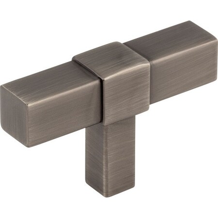 Jeffrey Alexander 2" Brushed Pewter Zane Cabinet "T" Knob 293T-BNBDL